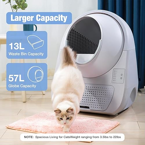 Miniatura 6 de CATLINK Caja de arena para gatos autolimpiante, sensores de seguridad automáticos para varios gatos, 3.5  22 libras, eliminación de olores doble con