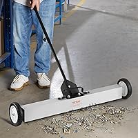Vista 7 de VEVOR Barridor Magnético Rodante de 55 Libras con Ruedas, Barridor Magnético de Césped de 36 Pulgadas con Mango Telescópico, Barridor Magnético
