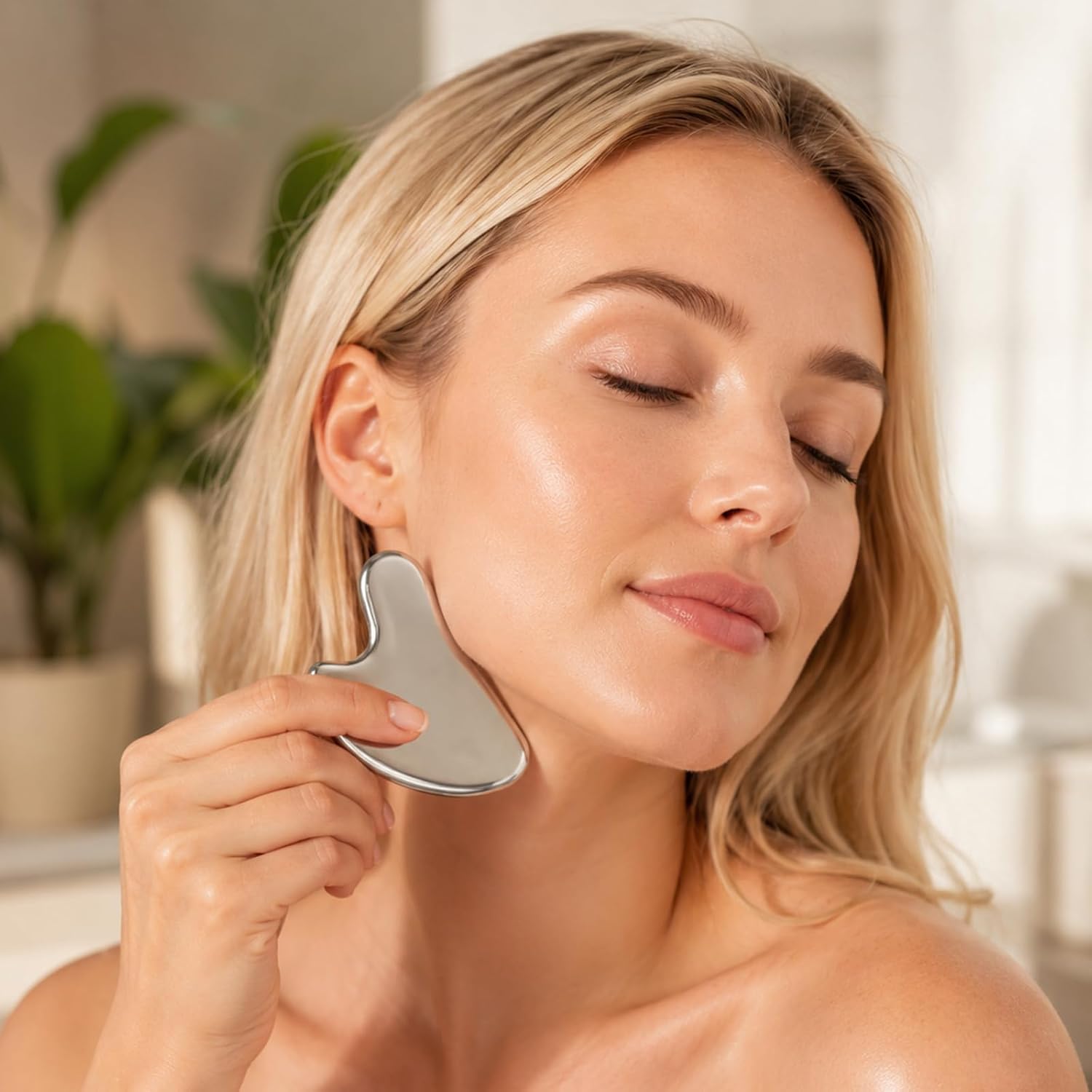 3-in-1 Facial Massager Set, Walnut Face Brush, Stainless Steel Gua Sha Tool & Silicone Ice Mold, Face Sculpting Brush Kit for Puffiness, Jawline, Glowing Skin Gift