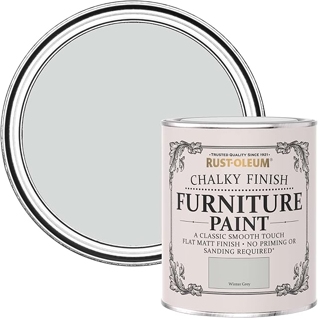 Rust-Oleum AMZ0039 Chalky Finish Furniture Paint - Winter Grey - 750ml