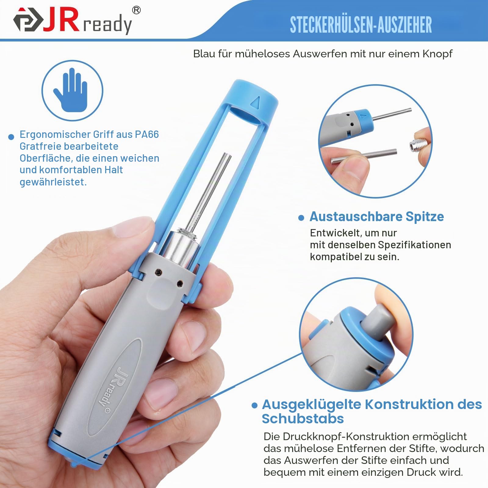 JRready JRconDRK24A20-01 Kit Kabelschuh-Entferner, Pin-Abzieher Terminalstecker Ejector Kit für Anschlüsse von Nutzfahrzeugen und Industriefahrzeugen, kompatibel mit AMP/DT/Metri-Pack