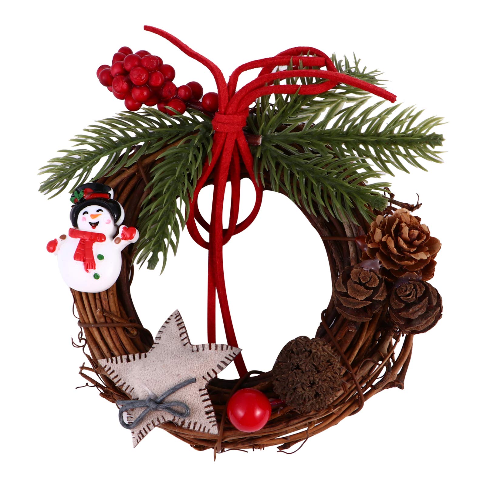 2pcs Christmas Wreath Ornament Festival Hanging Tag Christmas Pinecone Wreath Door Hanging Christmas Tree Garlands Christmas Rattan Wreaths Holiday Wreath Textile The Sign Window