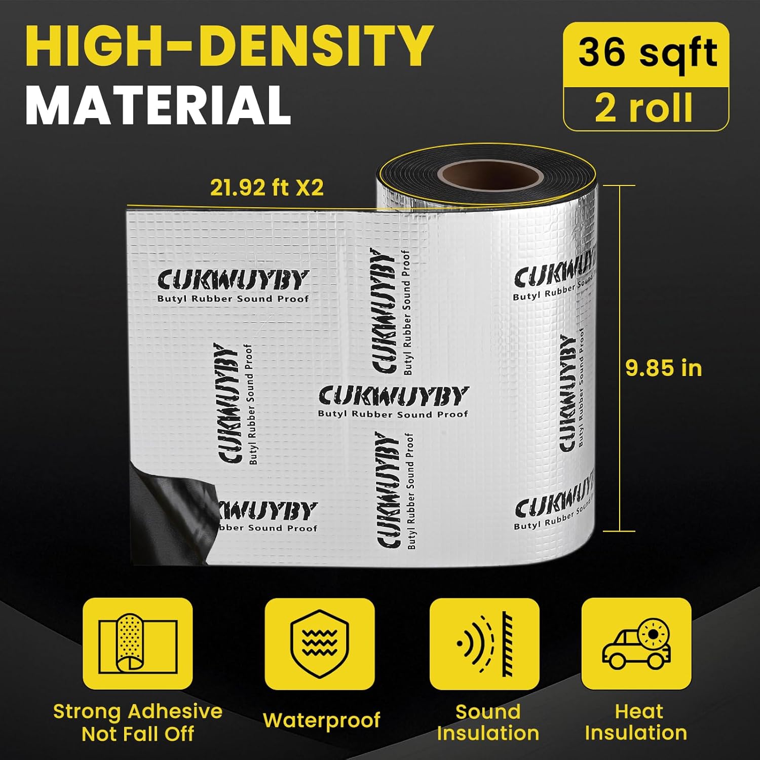 Butyl Sound Deadening 36 sqft Sound Deading Material for Cars Powerful Noise Reduction Sound Deadening Mat Automotive Sound Deadener Heat Sound Insulation Mat Soundproofing