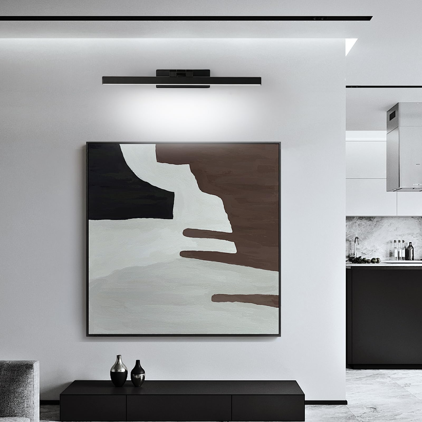 Comely LED Lampada da Specchio Bagno, 9W Luce Specchio LED Nero | 1100LM Specchio Armadio Lampada da Bagno 40 cm per Illuminazione Trucco o del Guardaroba, Bianco Freddo 6500K