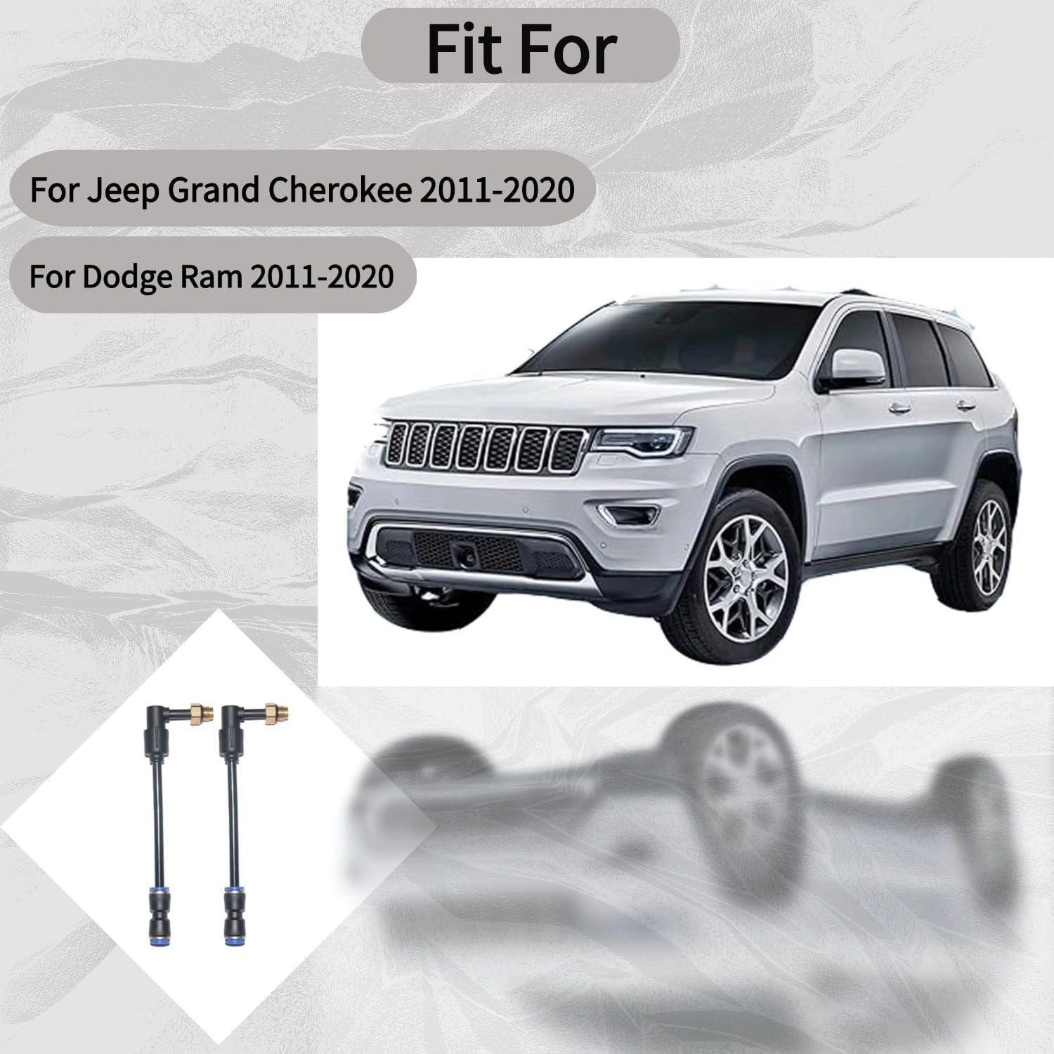 2PCS Suspension Elbow Air Strut Repair Kits with Hoses Compatible with Dodge Ram 1500 Grand Cherokee 2011-2020,Replace 68084809AA