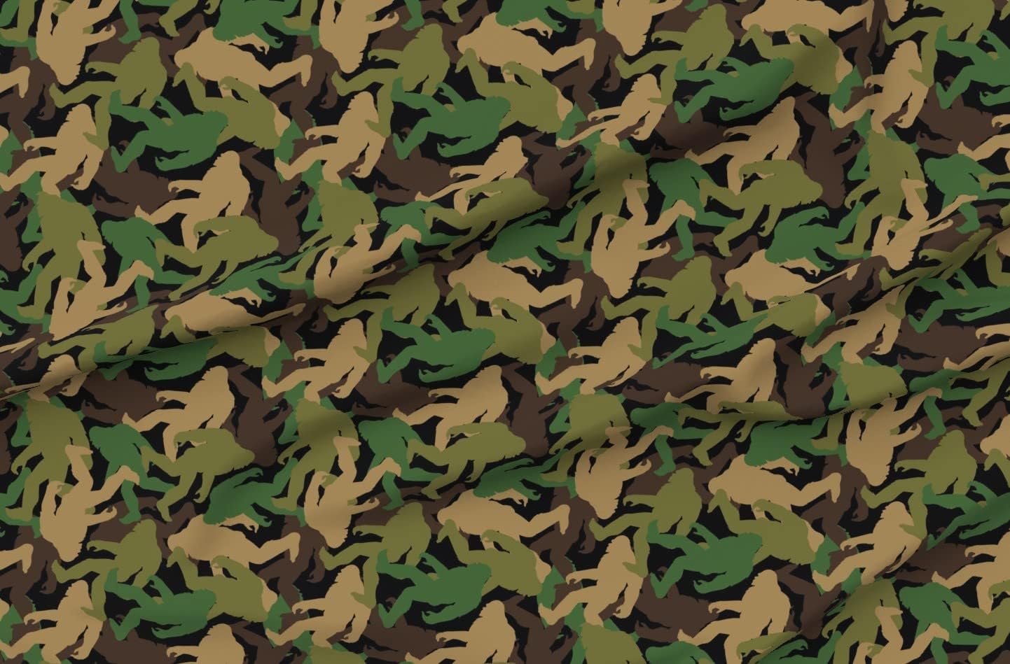 Spoonflower Fabric - Bigfoot Camouflage Large Camo Sasquatch Big Printed on Polartec(R) Fleece Fabric by The Yard - Sewing Blankets Loungewear and No-Sew Projects
