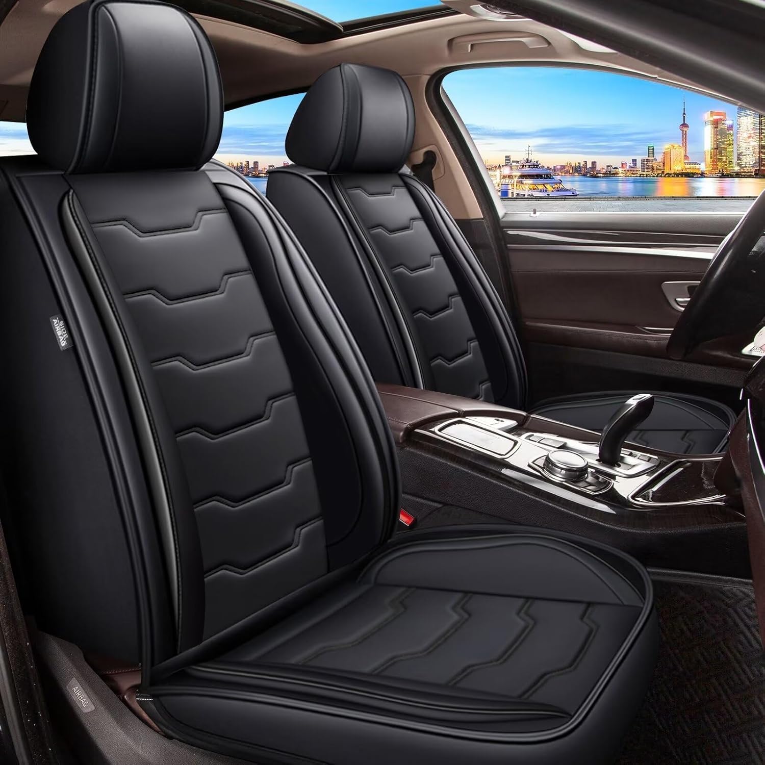 Leather Seat Covers for Toyota Prius 2001-2015: Car Seat Covers Full Set Seat Cover (5 Seats, Black)