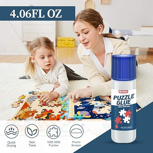 Miniatura 8 de Pegamento para rompecabezas transparente de 8 onzas líquidas con aplicador, pegamento para rompecabezas para 100030006000 piezas, rompecabezas de