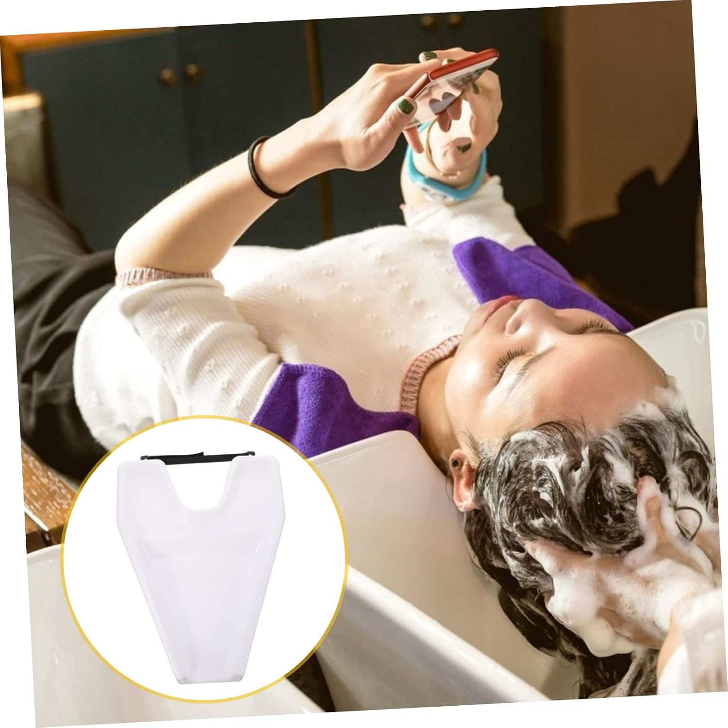 Shampoo Tray Treatment Shampoo Tray Portable Mobile Basin Easy to Use Hair Washing Sink