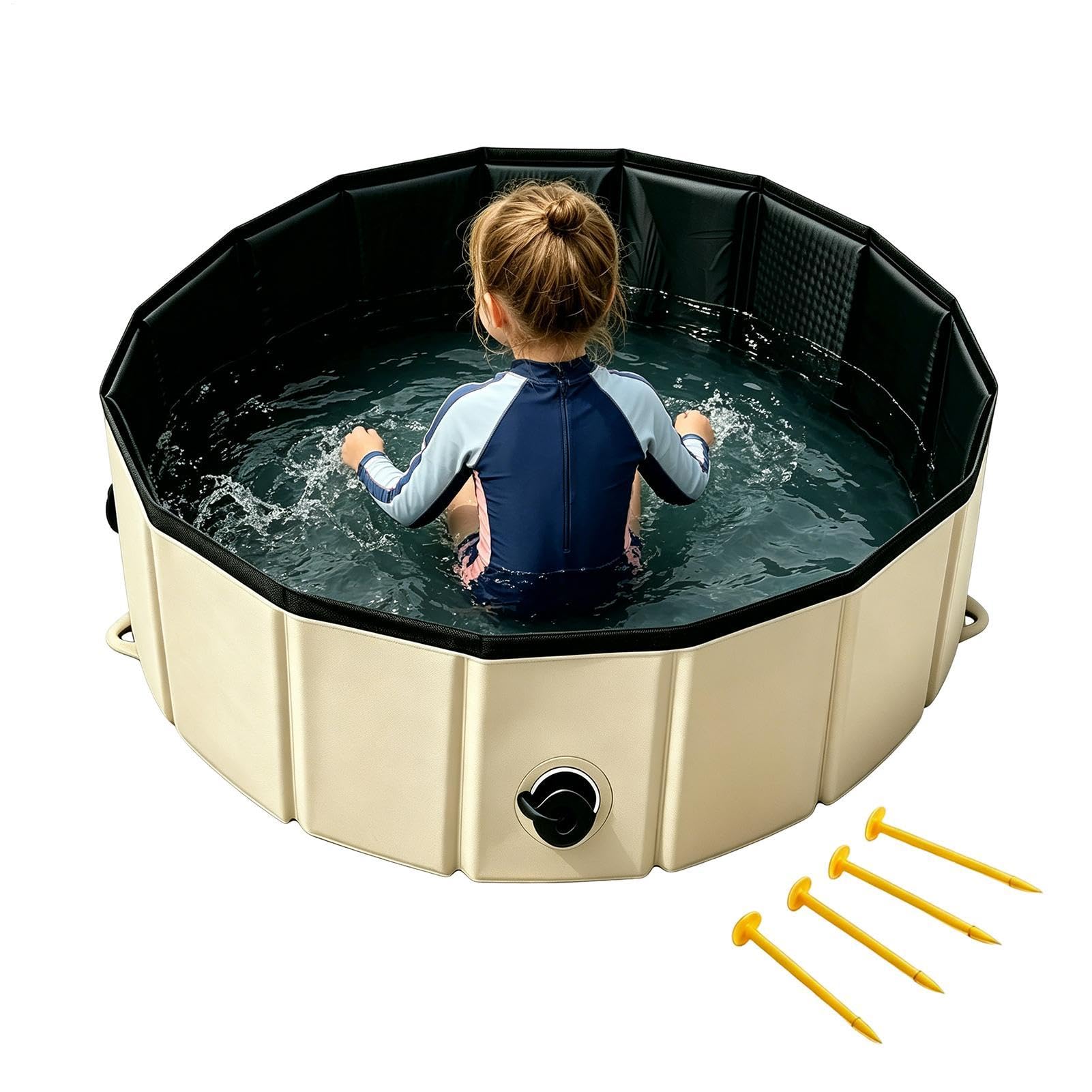 Piscine pour chien et enfant : pataugeoire portable et pliable pour jardin