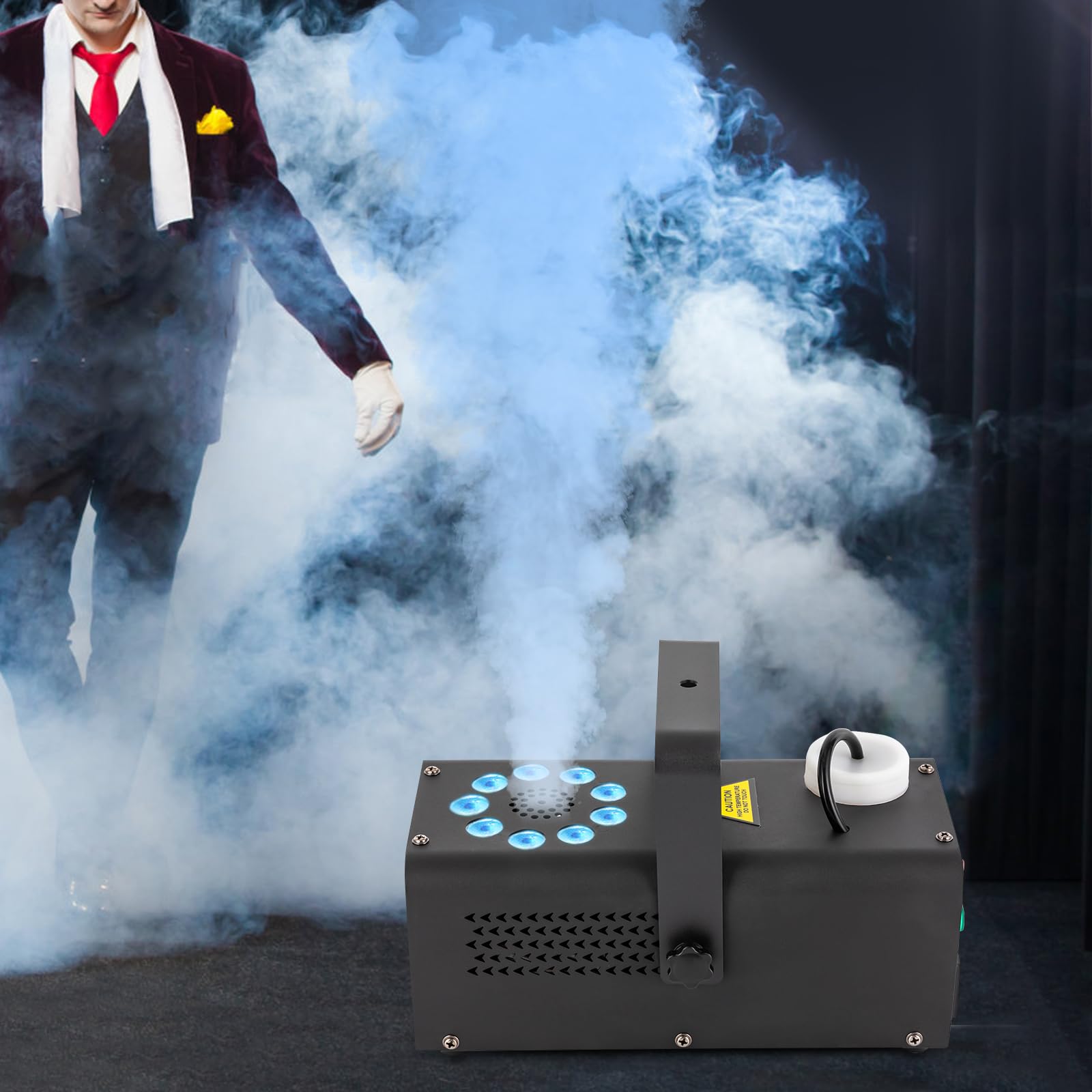 Nebelmaschine mit Fernbedienung Led Nebelmaschine 500W Nebel-SprüHgeräT mit Rgb Farbwechsel, Fernbedienung SprüHweite für Party Hochzeit BüHne Bar Leise Freistehend/HäNgend für Event-Djs