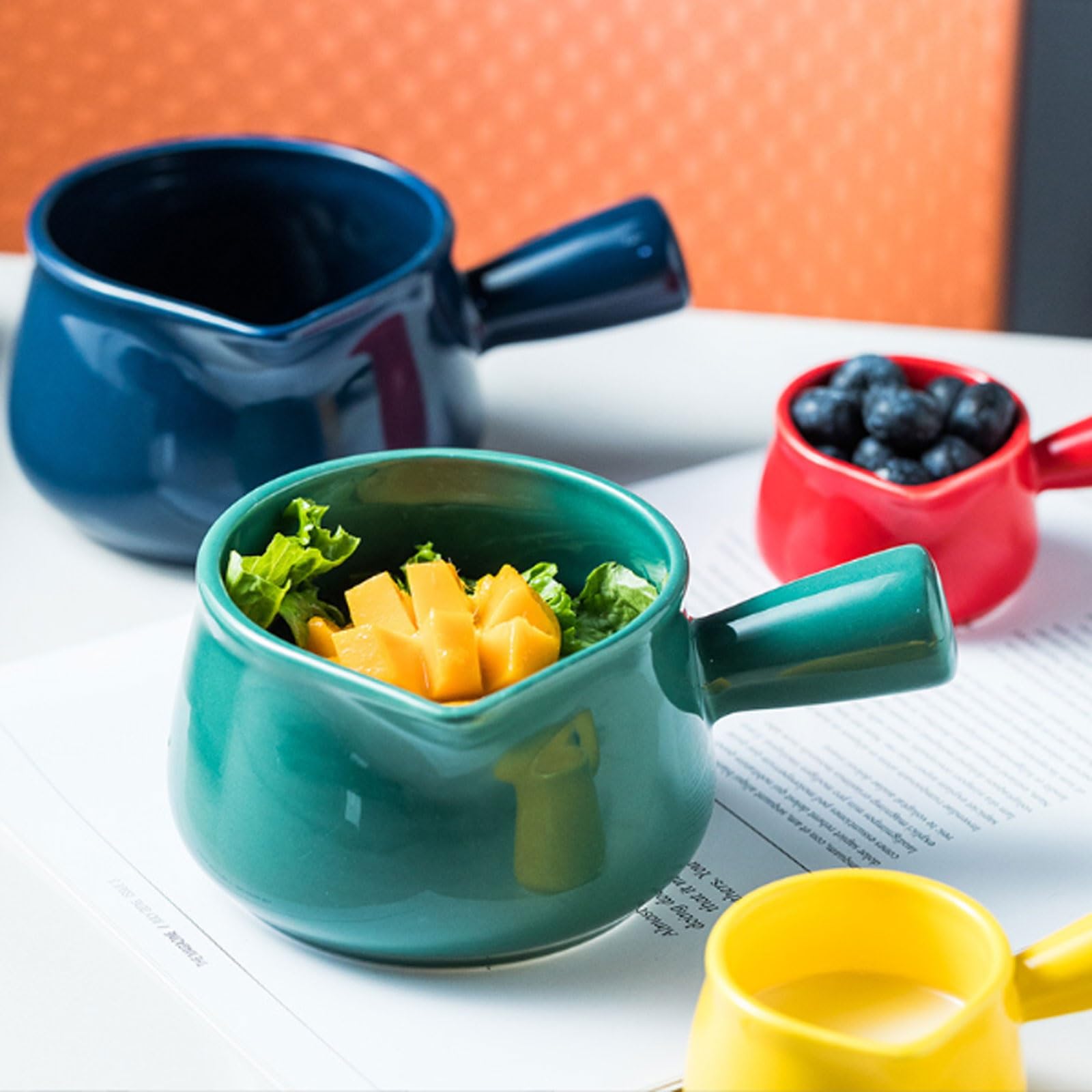 MRKU Pot à Lait, saucière, Tasse à Eau, pichet, crémier, Distributeur de café, sucrier, en céramique avec Bec verseur, sans Plomb, en Porcelaine Cuite à Haute température, idéal pour Le Steak.