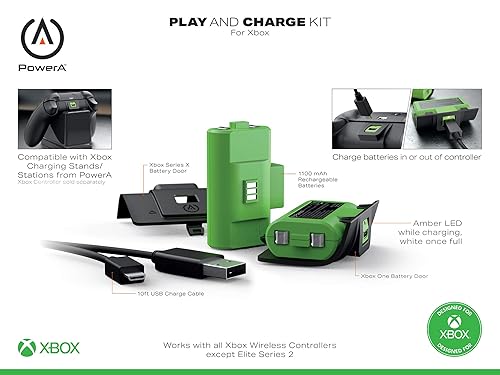 Miniatura 2 de PowerA Play Charge Kit for Xbox Wireless Controller Charging Charge Rechargeable Battery Xbox Series XS Xbox One - Xbox Series X