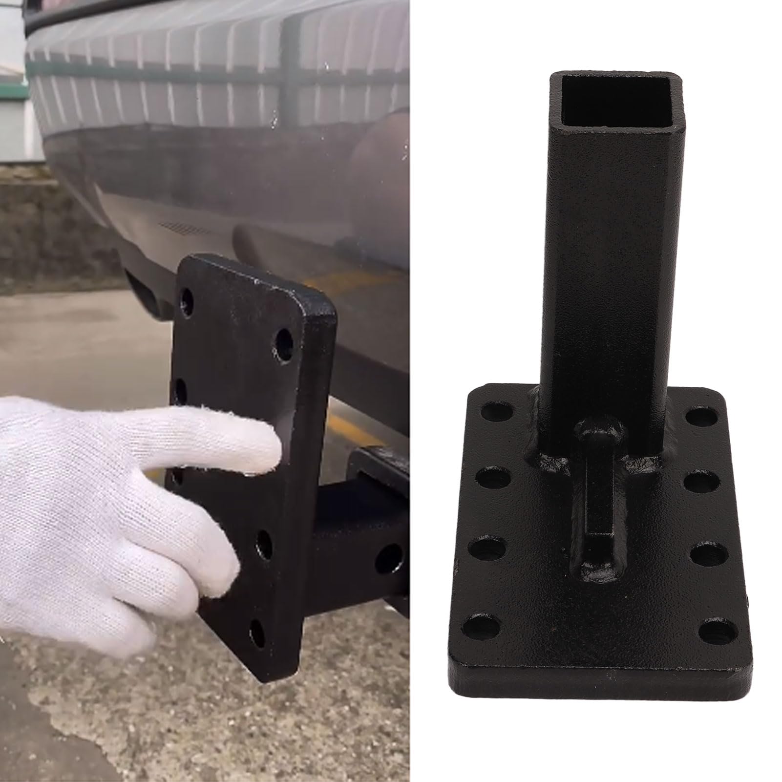 3-positie Pintle Hook Mount, Verstelbare Pintle Mount 4410lbs voor 2 Inch Trekhaakontvangers Trekker 6-1/2 Inch Drop