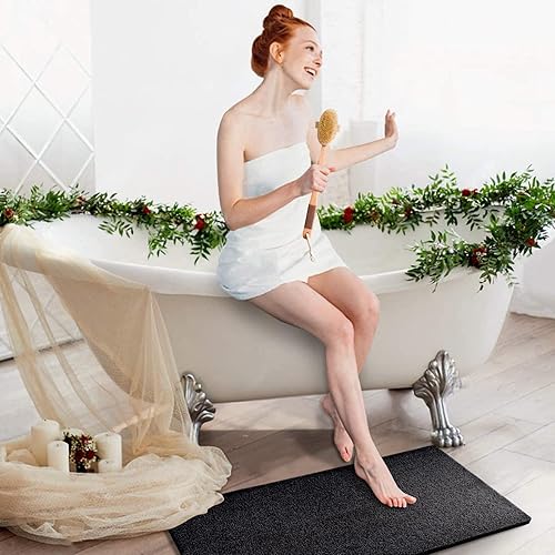 Miniatura 5 de Tapete para bañera antideslizante, 23.6 x 34.6 pulgadas, tapete de baño para superficie de bañera texturizada, tapetes de lufa para ducha y baño,