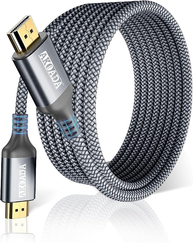 AkoaDa 4K HDMI Cable 15FT, 18Gbps 2.0 High Speed Gaming Cord 4K@60Hz HDR, 2K, ARC 3D Compatible for PS5/4, UHD TV and Blu-ray Player