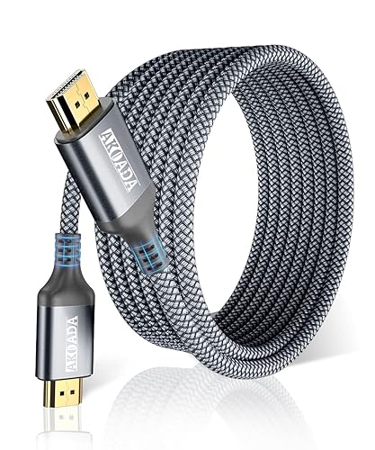 AkoaDa Cable HDMI 4K de 15 pies, cable trenzado HDMI 2.0 de alta velocidad de 18 Gbps, 4K-60Hz HDR, Ultra HD, 2K, 1080P, ARC compatible con TV, PC,