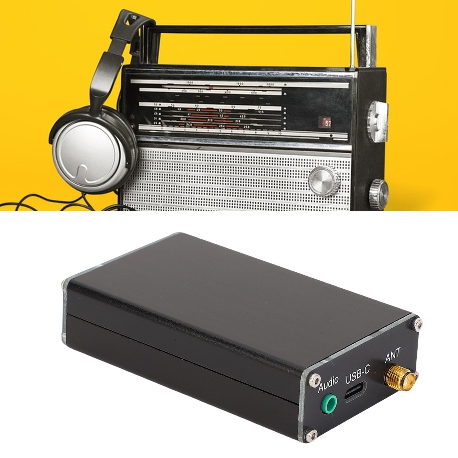 VBESTLIFE Émetteur de Diffusion de Radio FM, avec Antennes Télescopiques 1M 2 Km 76-108 MHz 0,5W 500MW, pour Le Cinéma, Parking D'église, Feux de Feu Lights Show