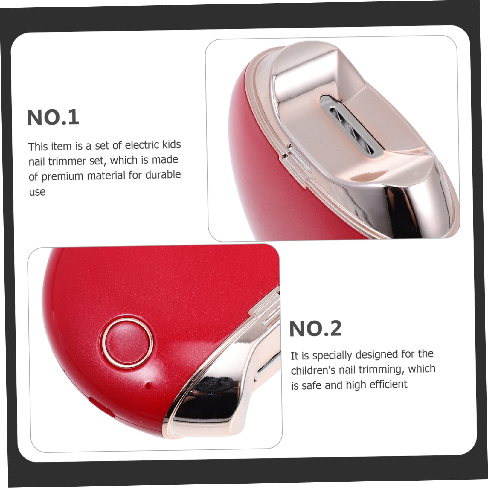 VICASKY 2juegos Kit Eléctrico De Cuidado De Uñas Para Niño Niña Trimmer Automático Prueba De Salpicaduras Accesorios De Manicura Compactos y Portátiles Para Viajes y