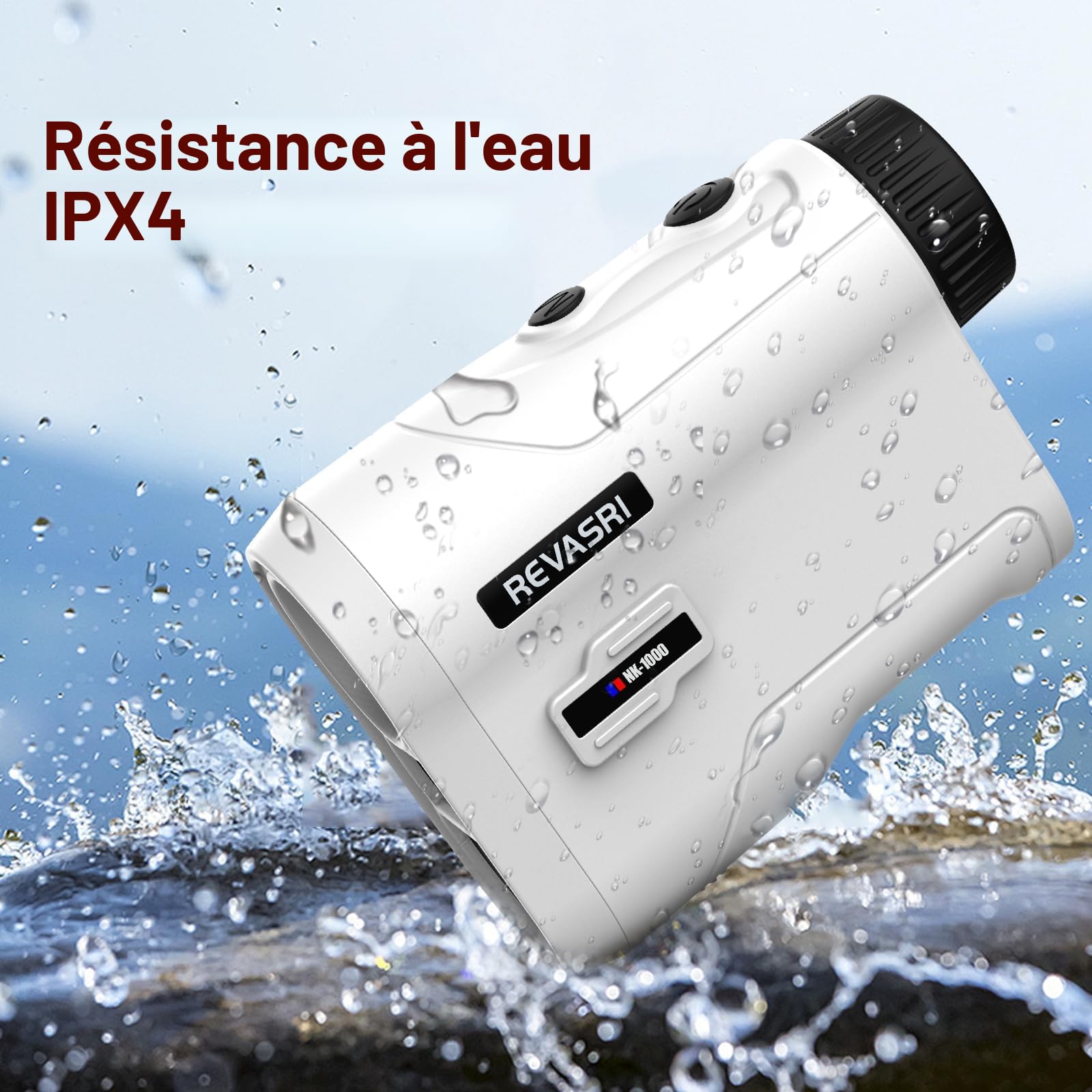 REVASRI Télémètre de golf avec vibration de verrouillage de pente et de mât de drapeau, interrupteur de pente externe pour tournoi de golf, télémètres avec batterie rechargeable 1000 yds laser
