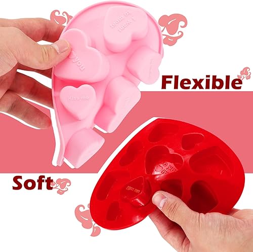 Miniatura 3 de Molde de silicona en forma de corazón de 10 agujeros, molde de corazón de caramelo para conversación de San Valentín, molde de silicona