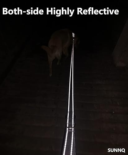 Miniatura 7 de Correa resistente para perros medianos a grandes con dos asas acolchadas de 4 pies, correa de perro de doble asa (turquesa, 4 pies x 1 pulgada de