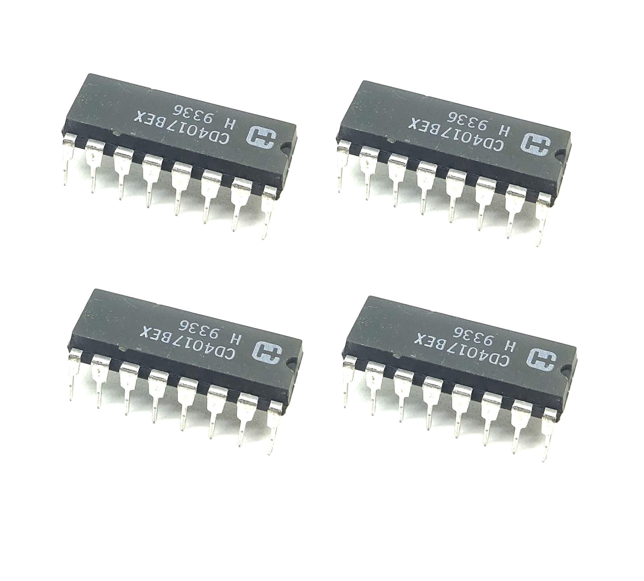 INVENTO 4Pcs CD4017BE 4017 IC Logic IC Decade Counter/Divider, 11 MHz, 1 Gate, 1 Input, 3 V to 18 V, DIP-16
