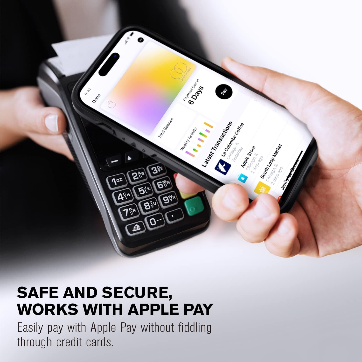 VENA vCommute Wallet Case Compatible with Apple iPhone 14 Pro (6.1"-inch), (Military Grade Drop Protection) Flip Leather Cover Card Slot Holder with Kickstand - Black Slate - Image 6