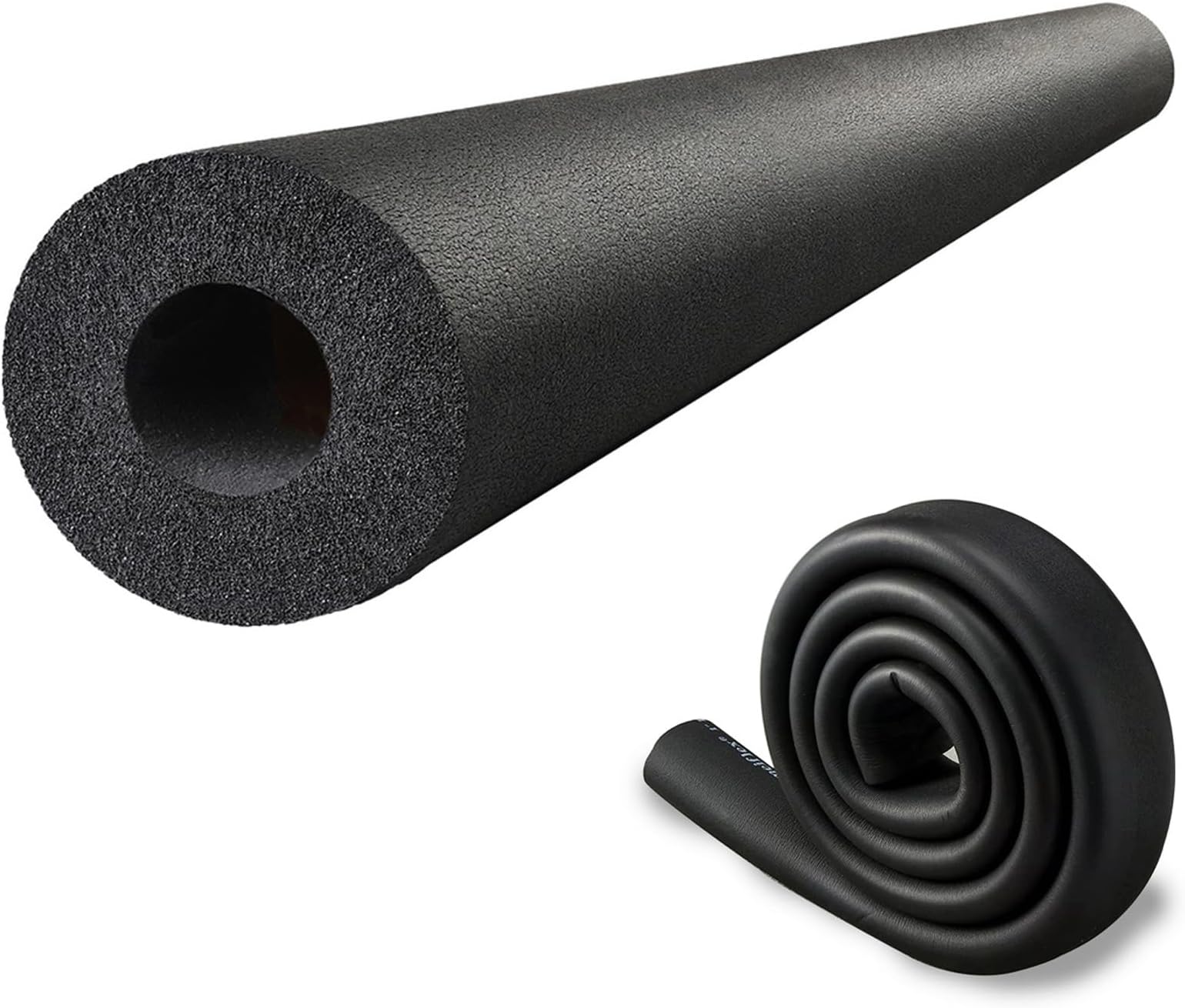 Pipe Insulation Foam Tube, 3/4" ID x 3/8" Thick, 6 FT Heat Insulated Tubing for Hot and Cold Water Pipes, Indoor Outdoor Plumbing Pipe Covers Insulation Lagging Wrap (Black, 3/4" x 3/8")