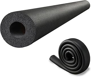 Pipe Insulation Foam Tube, 5/8" ID x 3/8" Thick, 6 FT Heat Insulated Tubing for Hot and Cold Water Pipes, Indoor Outdoor Plumbing Pipe Covers Insulation Lagging Wrap (Black, 5/8" x 3/8")