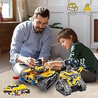 Vista 6 de Juego de juguetes de robot para niños, juego de construcción de 520 piezas, aplicación y control remoto, kit de robótica 5 en 1, robot de pared a
