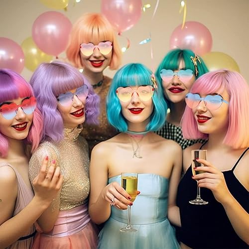 Miniatura 6 de Paquete de 12 lentes de sol sin montura en forma de corazón, para despedida de soltero