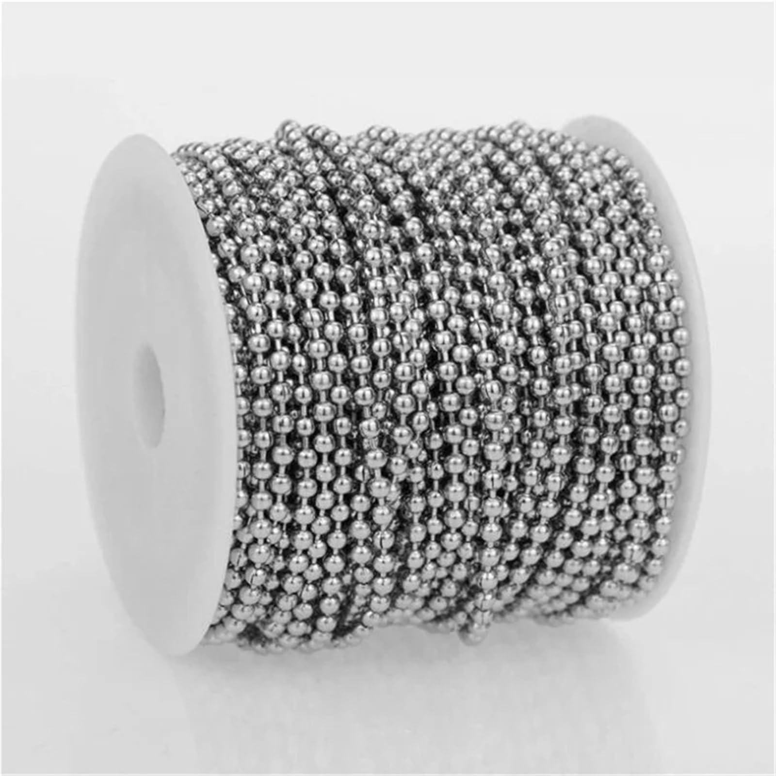Łańcuszki kulkowe, Łańcuszek kulkowy ze stali nierdzewnej 30m Koralik do wyrobu biżuterii(2.4mm ball)