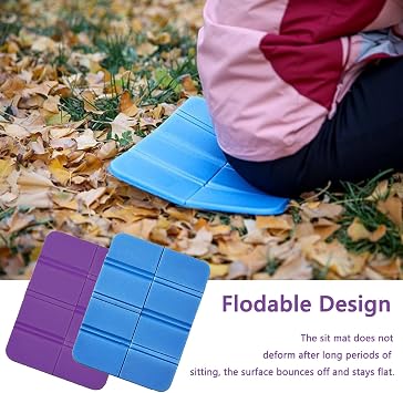 2pcs Moistureproof Foldable Outdoor Seat Cushion,FoldingFoam Sit Mat Thermally Insulated Folding Seat Pad Moisture-Proof Folding SeatMat for Outdoor Hiking Walking Camping Picnic Park(2 Colors)