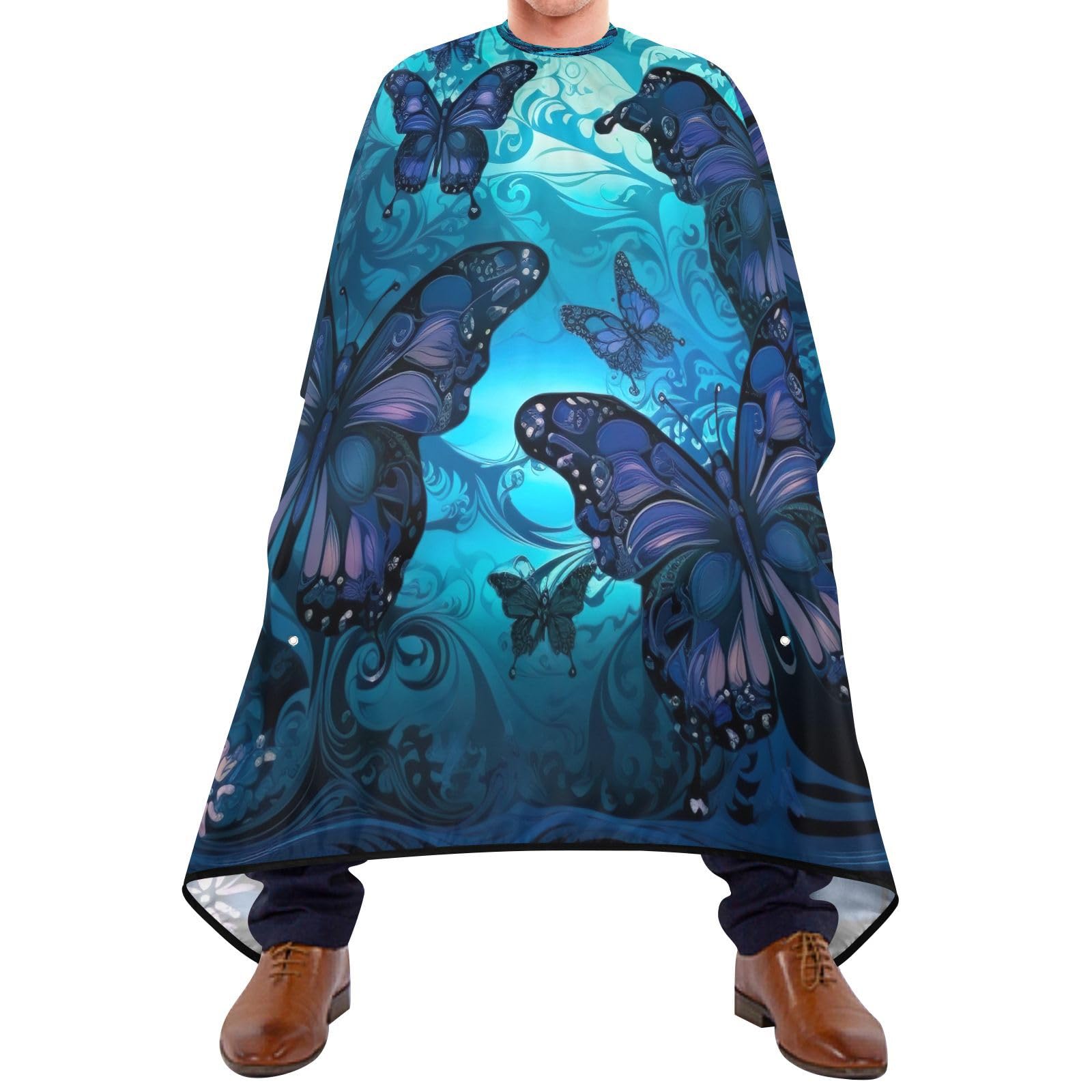 Jihqo Butterfly Purple Hair Cutting Capes for Adults Salon Barber Cape with Adjustable Closure Hairdresser Cape for Men Women Haircut