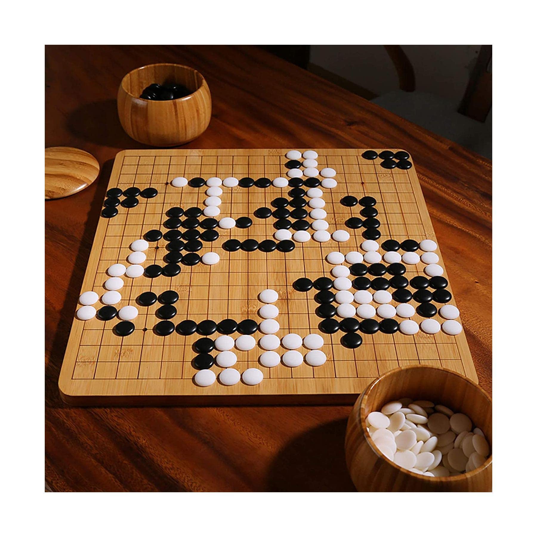 囲碁セット 木製ボードと石 木製囲碁盤と碁石セット 天然素材 楽天市場