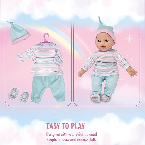 Miniatura 5 de Gift Boutique Muñeca de bebé de cuerpo suave con ropa en mochila para llevar, muñeca de bebé infantil de 12 pulgadas con accesorios para niños