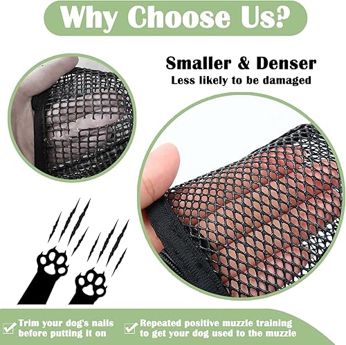 Miniatura 3 de Mayerzon Bozal para perro, bozal de malla suave para perros medianos y grandes con correa ajustable, bozal masticable antimordeduras para limpiar el