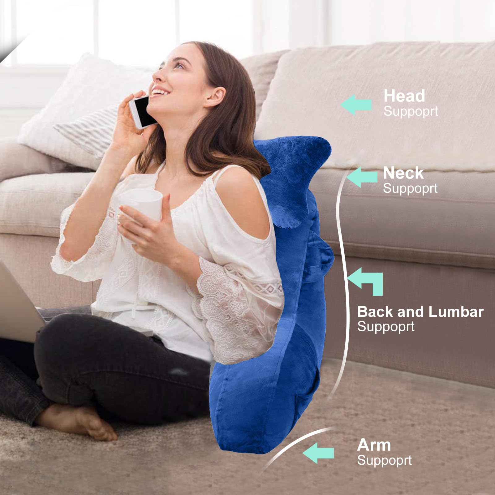 Almohada Cucharita SLIGUY Almohada De Lectura Para Sentarse En La