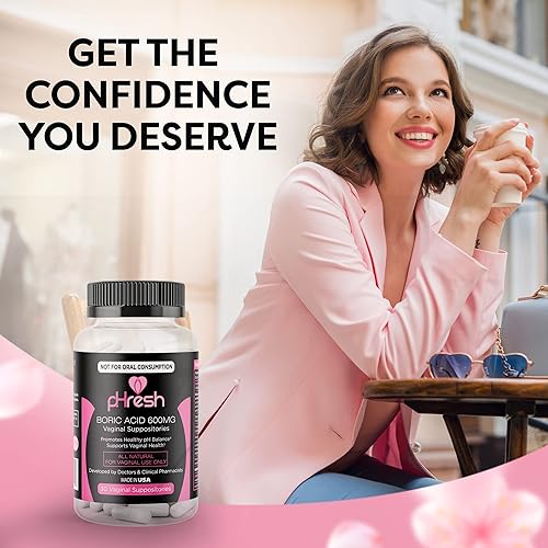 Miniatura 4 de pHresh Supositorios de ácido bórico para mujeres, supositorios para el uso de olores, el cuidado femenino natural apoya la salud vaginal y promueve