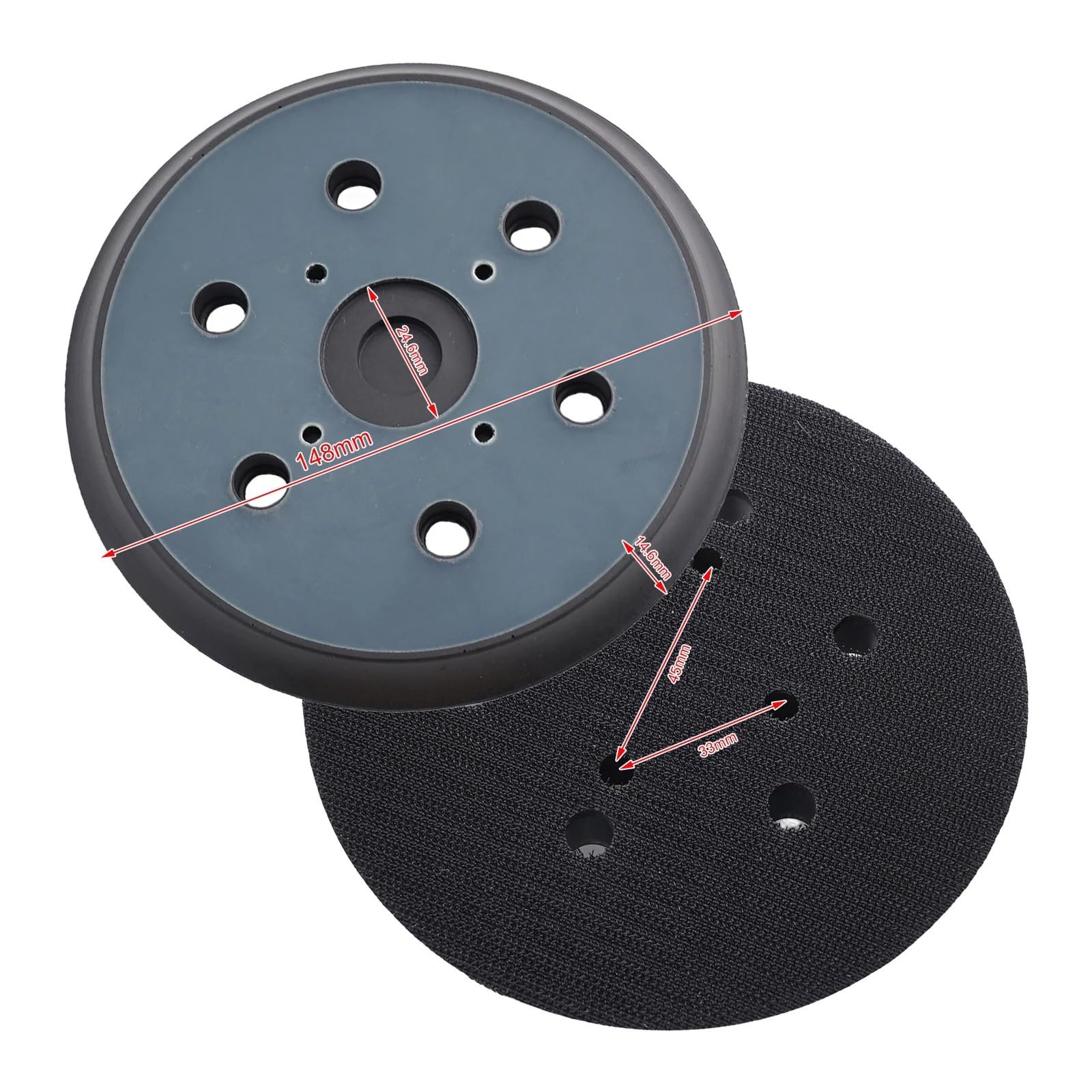 Patins de support 3 pièces 148mm 6 pouces patin ponceuse 8 trous