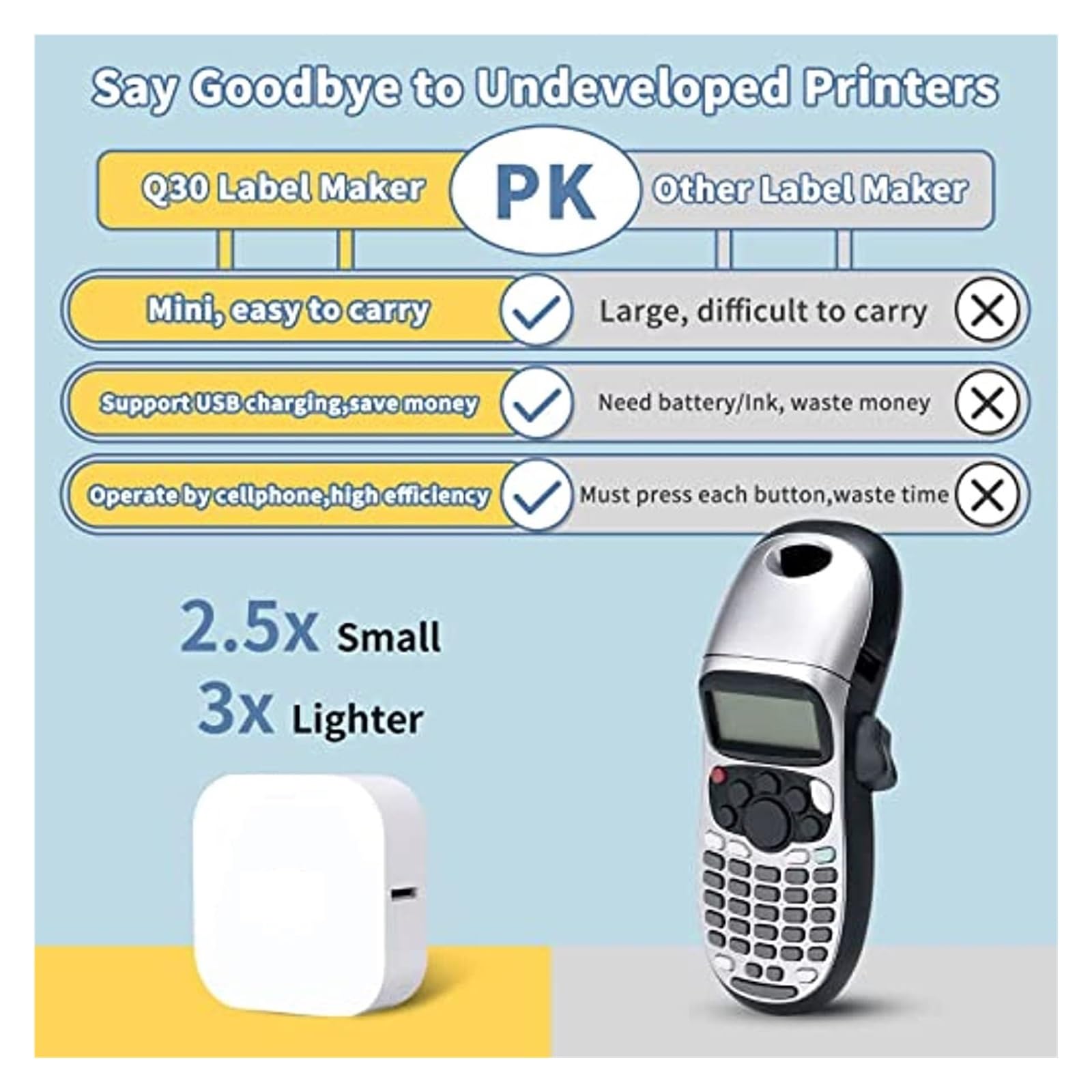 Maszyna Do Produkcji Etykiet Q30 Z Taśmą Bezprzewodowa Mini Drukarka Etykiet Maszyna Do Tworzenia Naklejek Do Domowego Biura DIY Różne Rodzaje Papieru Do Etykiet Wyraźne Drukowanie(Q30 Green)