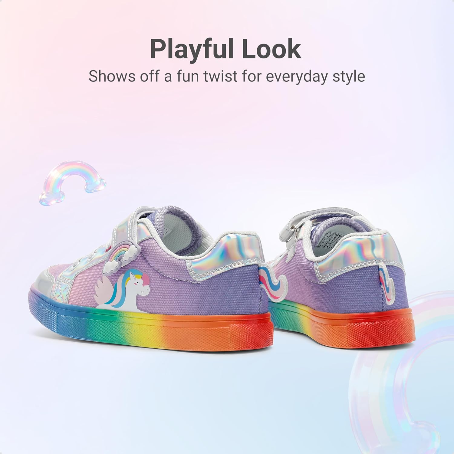DREAM PAIRS Girls Shoes Toddler Sneakers Rainbow Storybook Casual School Walking Footwear for Toddler/Little Kids - Image 5
