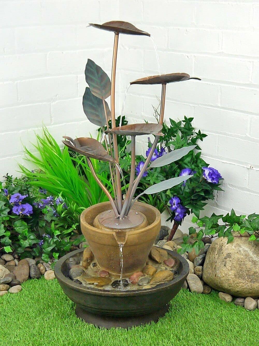 Fontana da giardino per interni ed esterni, fontana a cascata in rame, albero decorativo per terrazza, patio, portico, bella cascata per qualsiasi spazio esterno
