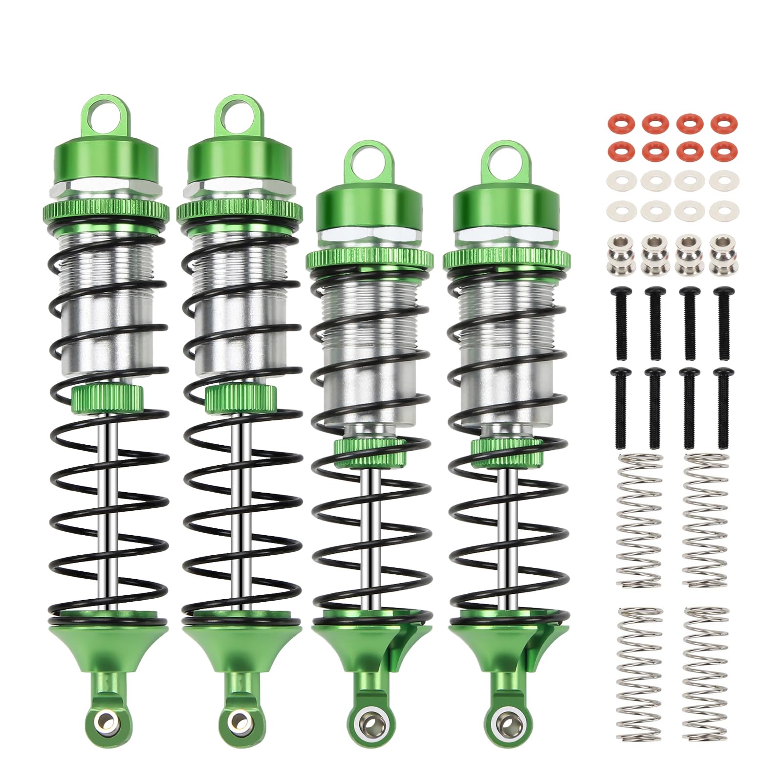 RACWD Gorgon Big Bore Shocks Set for ARRMA 1/10 Shocks Absorbers Damper with Extra hard Spring Front Rear Upgrade Parts #ARA330833#ARA330756 Green