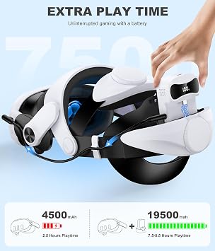 DXKK for Meta Quest 3/3s Case and Head Strap Battery Sets, Extra 8H, Storage VR Headset & Accessories