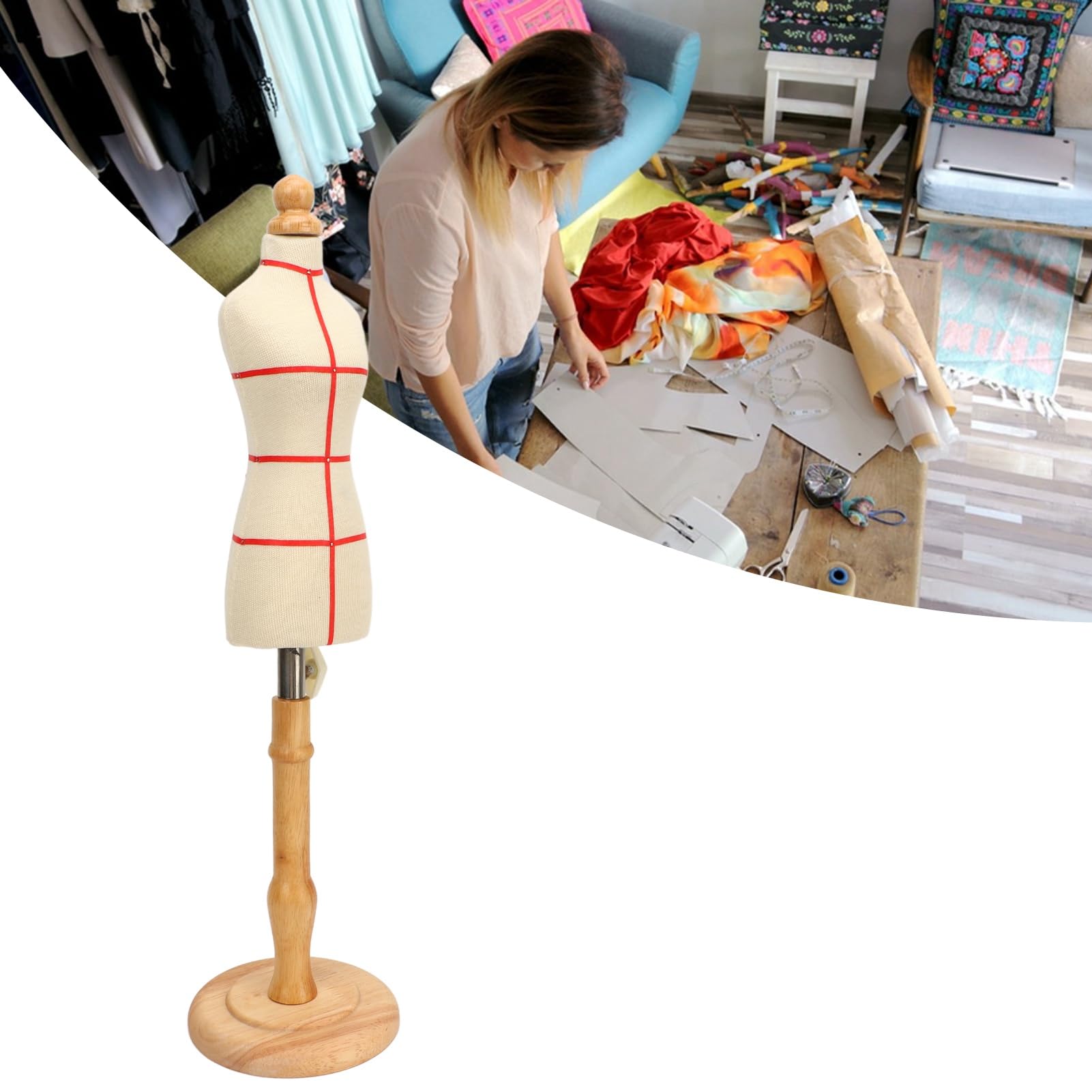 Changor Maniquí de sastre femenino profesional, resistente, duradero, para coser. Altura: 27,5 cm (estilo 2)