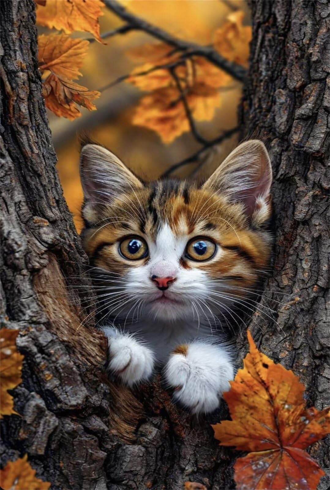 Puzzle 1500 Pezzi per Adulti, Gatto Degli Alberi D'Autunno, Rompicapo Classico per Passatempo e Relax, Splendida Decorazione per Pareti e Idea Regalo