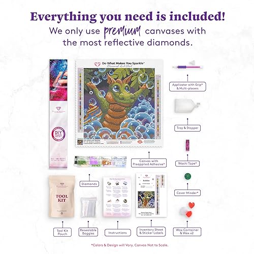 Miniatura 4 de DIAMOND ART CLUB Bubbles Fantasy - Kit de pintura de diamantes + bolígrafo de taladro, paquete de 2