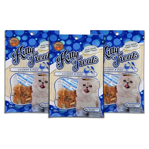 Cataholic Kitty Treat Chicken & Fish Spirals | Healthy Digestible Cat Treats | High-Protein Training Snacks | Pack of 3 (25g Each)